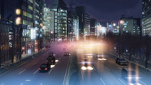 cars on road animation, Makoto Shinkai , anime, 5 Centimeters Per Second HD wallpaper