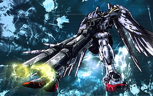 Gundam robot digital wallpaper, Gundam Wing, Wing 0, Gundam, heero HD wallpaper