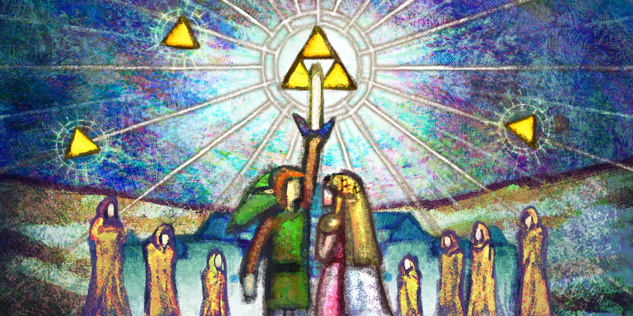 religious painting, artwork, video games, The Legend of Zelda, Link