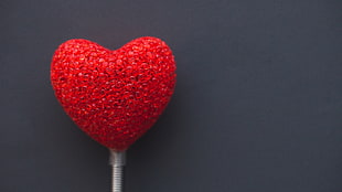 heart-shaped red ceramic decor