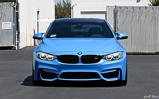 blue BMW car, BMW, car, blue cars, M4