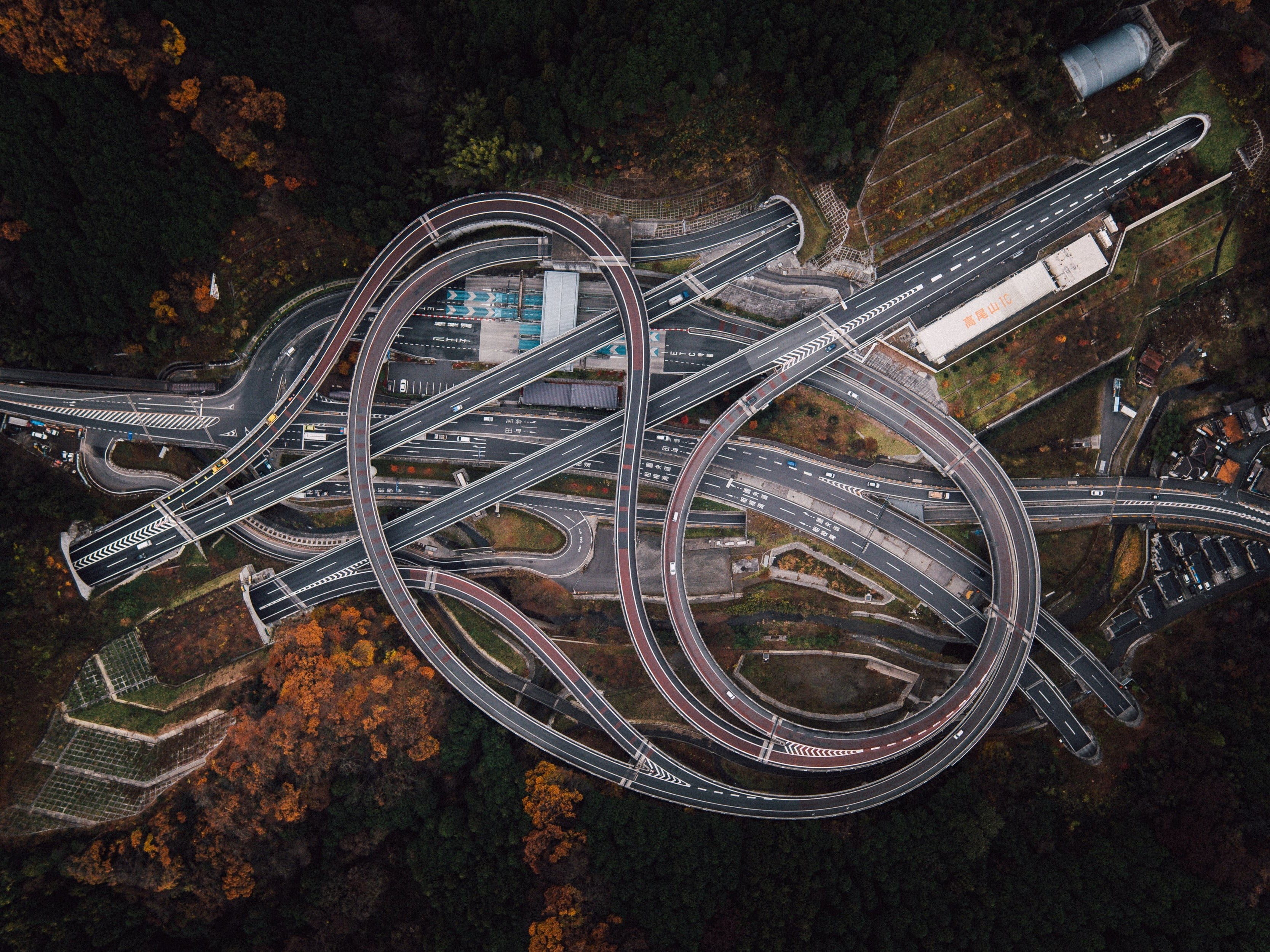 Aerial Photography Of Road Intersection Hd Wallpaper Wallpaper Flare