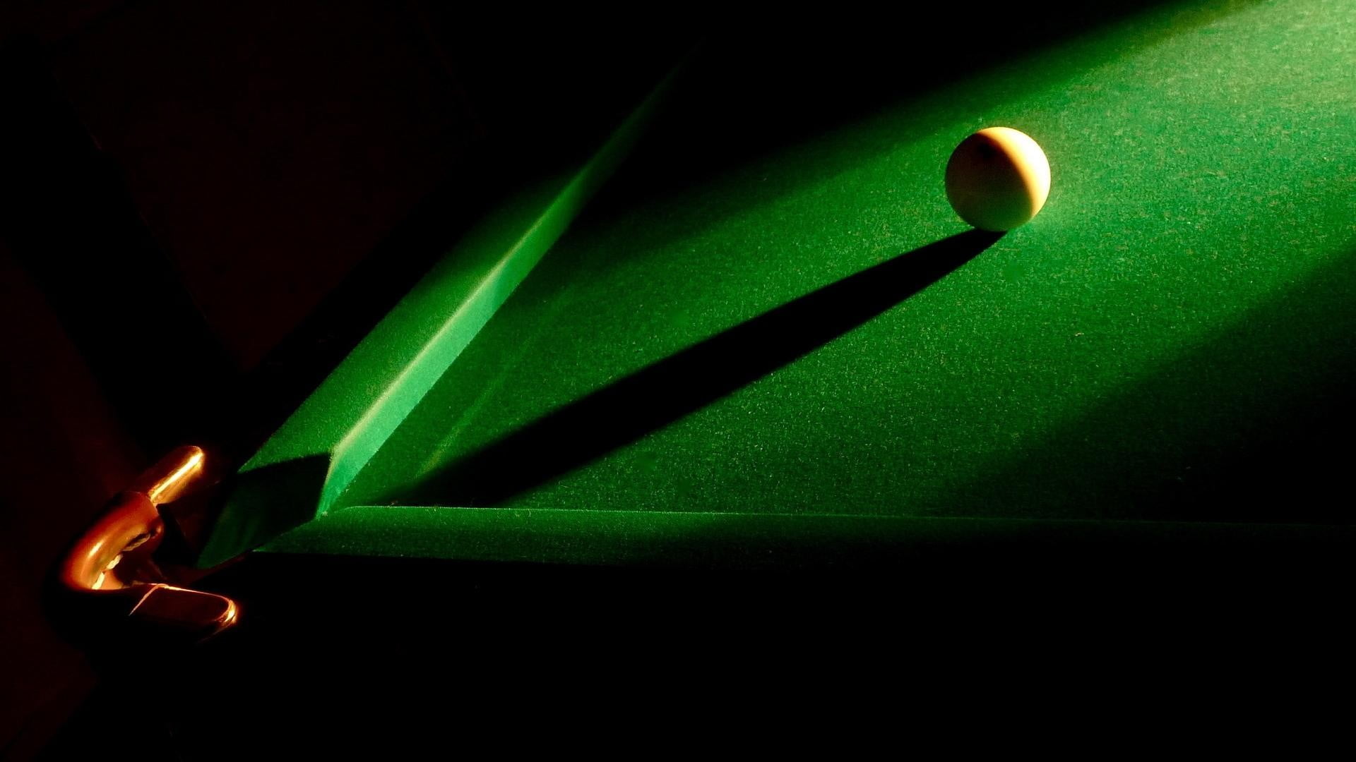 green and brown billiard table, Snooker, sports, balls, billiard balls
