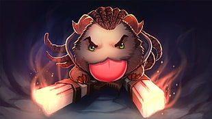 gray character illustration, League of Legends, Poro, Lucian HD wallpaper