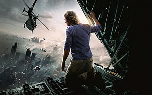 World War Z digital wallpaper, World War Z, Chaos, Brad Pitt