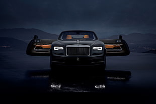 black car, Rolls-Royce Wraith Luminary Collection, 2018, 4K