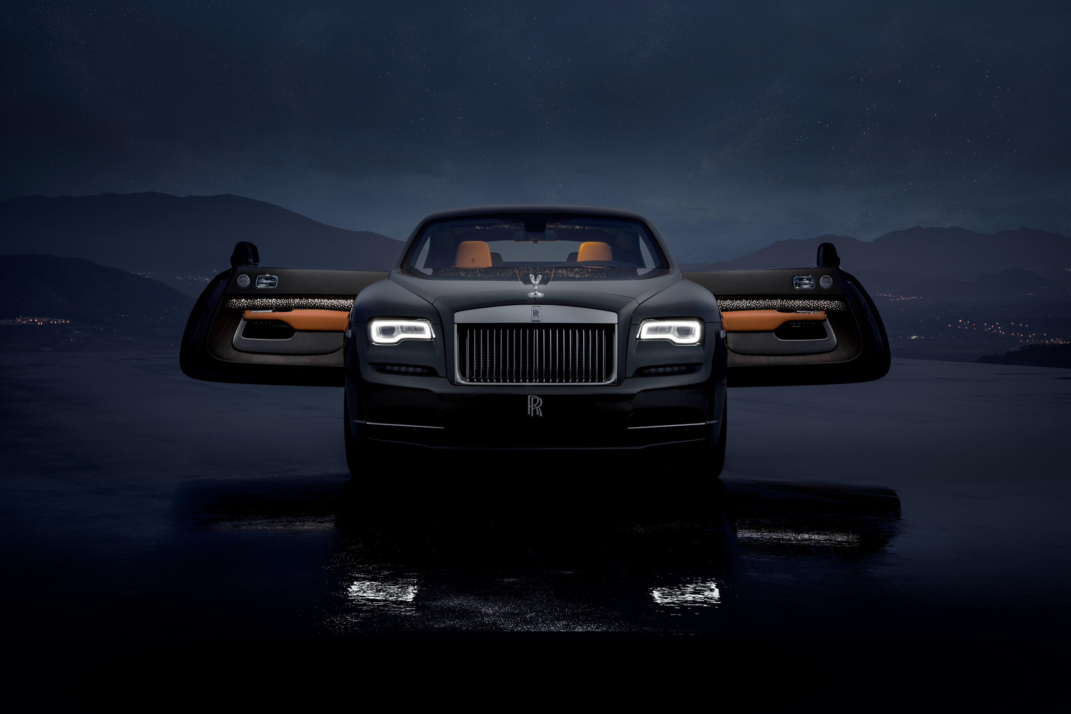 Black car, Rolls-Royce Wraith Luminary Collection, 2018, 4K HD wallpaper |  Wallpaper Flare