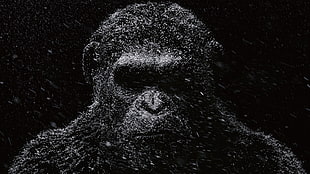 gorilla illustration, monkey, dark, Planet of the Apes, Dawn of the Planet of the Apes HD wallpaper
