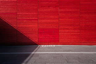 red concrete wall, red, exit HD wallpaper