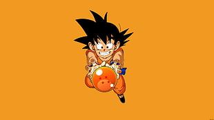 Son Goku holding Dragonball HD wallpaper