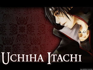Uchiha Itachi with text overlay
