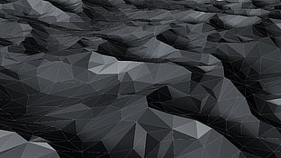white and black area rug, low poly, triangle