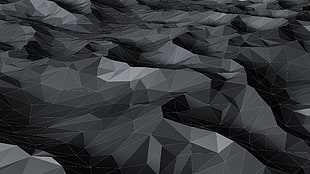 white and black area rug, low poly, triangle HD wallpaper