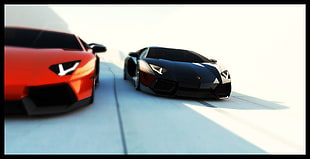 orange and black sports cars, car, Lamborghini Aventador