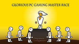 yellow background with text overlay, computer, hero, minimalism, Zero Punctuation