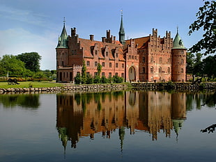 brown castle near body of water during daytime