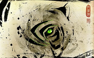 tiger eye wallpaper, Nvidia, eyes, artwork