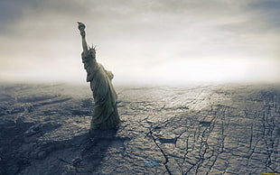 Statue of Liberty, apocalyptic, render, Statue of Liberty HD wallpaper