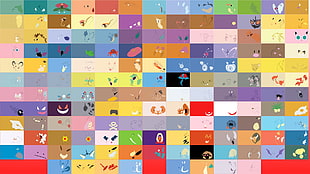 assorted-color illustration collage, Pokémon, Pokemon First Generation HD wallpaper