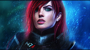 red haired female anime chracter, realistic, Mass Effect, Mass Effect 3, MagicnaAnavi