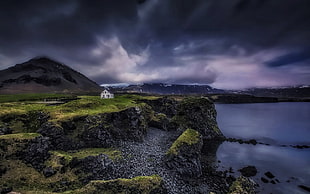 green grass, nature, landscape, Iceland, house