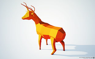 brown deer illustration HD wallpaper