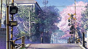 anime train and road crossover wallpaper, anime, 5 Centimeters Per Second