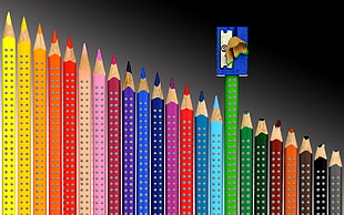 colored pencil set HD wallpaper
