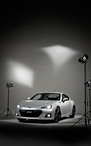 silver Scion FR-S coupe, Subaru BRZ, vehicle, car, simple background HD wallpaper
