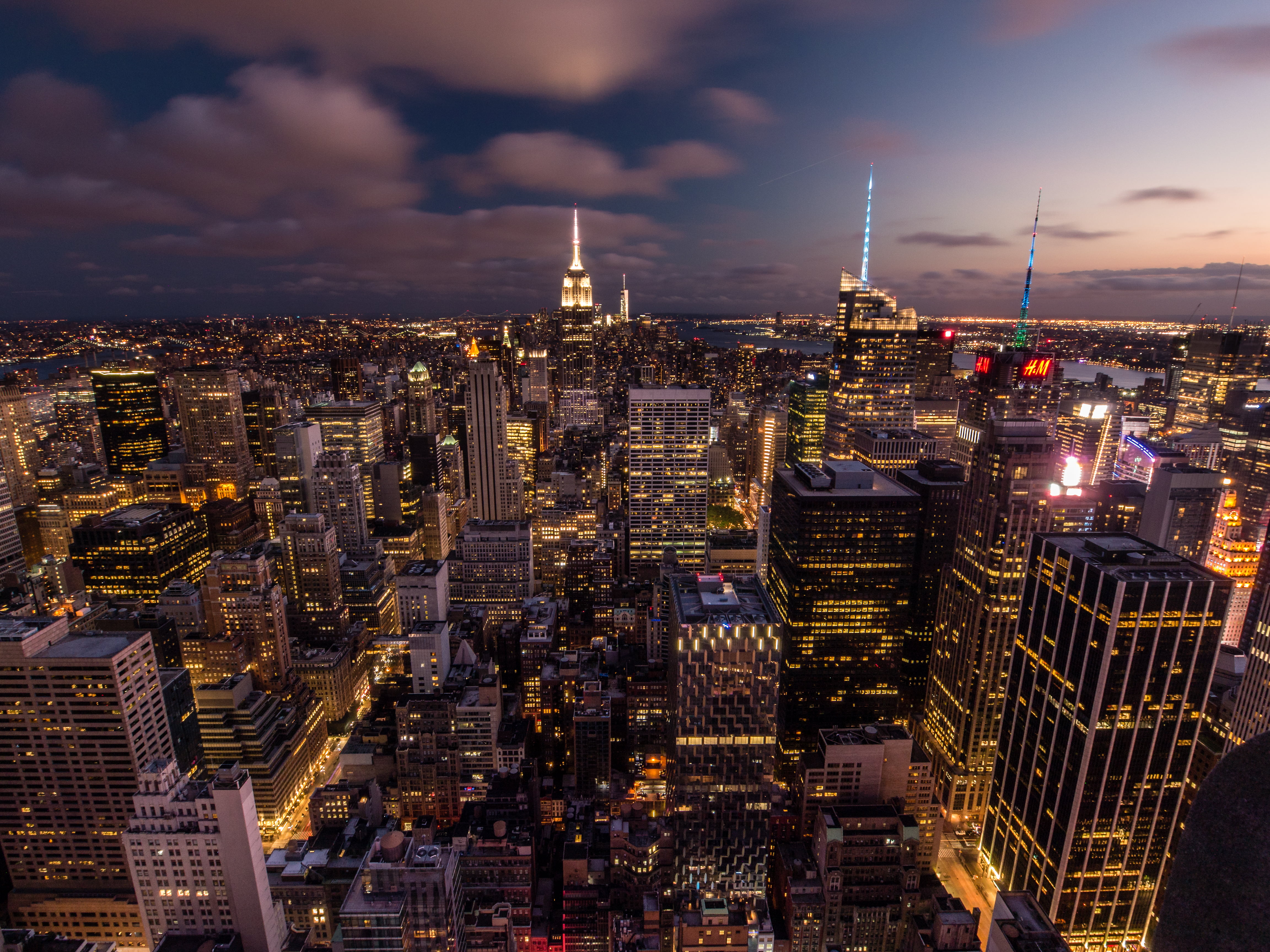 bird's eye view of skyscrapers, nyc