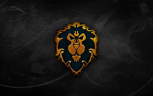 blue and yellow lion logo, World of Warcraft, video games