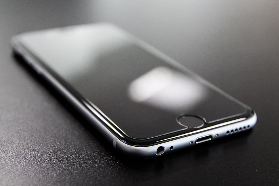 space gray iPhone 6 close-up photo HD wallpaper
