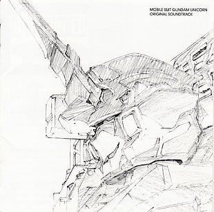 mobile suit gundam unicorn sketch, anime, Mobile Suit Gundam Unicorn, cover art HD wallpaper