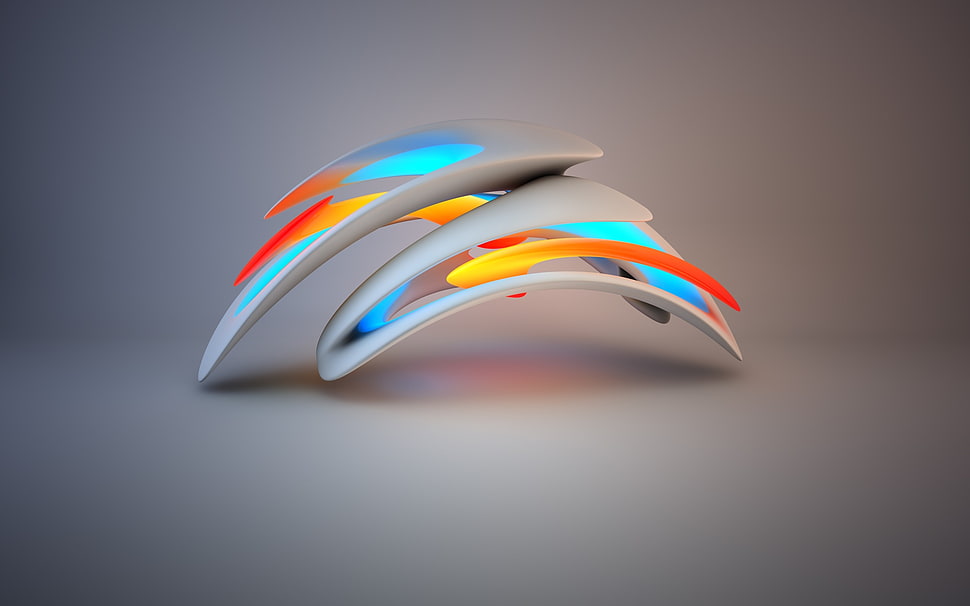 white, blue, and red illustration HD wallpaper