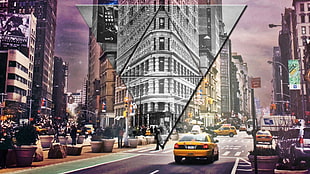 yellow car, New York City, New York Taxi, street, city