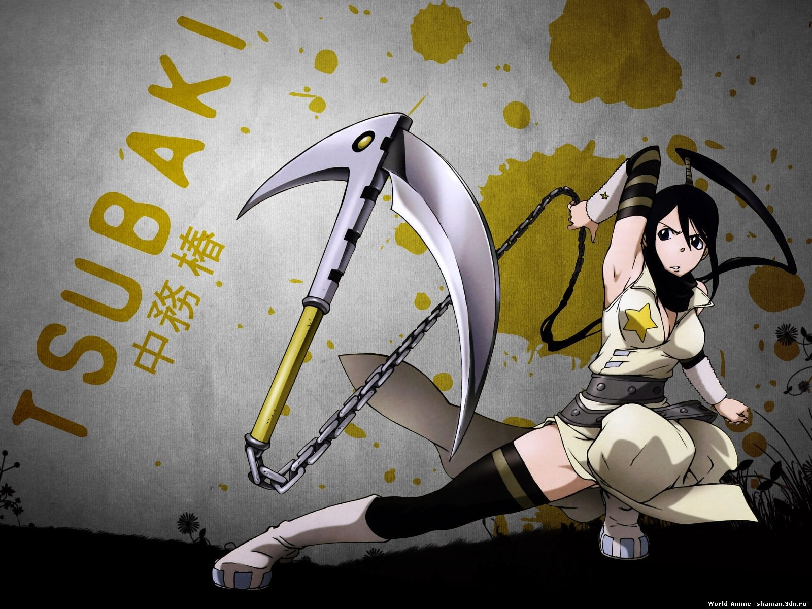 white and black elliptical trainer, anime, Soul Eater, Tsubaki Nakatsukasa