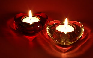 two tealight candles HD wallpaper