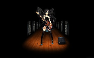 illustration of Fairy holding guitar HD wallpaper