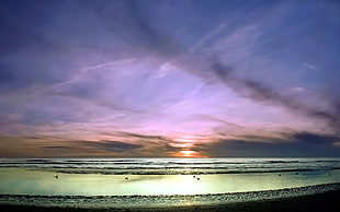 cal sea water during sunrise HD wallpaper