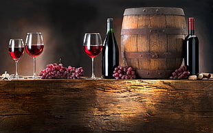 barrel of wine on table HD wallpaper