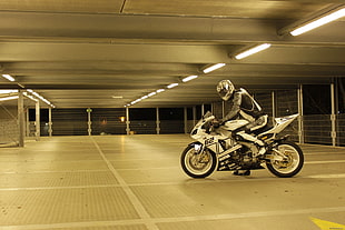 white and black sport bike, motorcycle, Yamaha