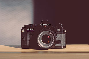 black and gray Canon AE-1 DSLR camera, camera, Canon, photographer HD wallpaper