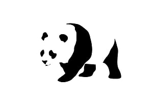 Panda logo, minimalism, panda, animals HD wallpaper