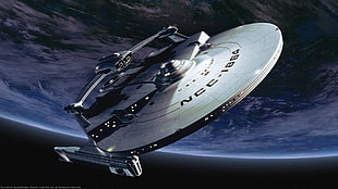gray Star Trek spaceship, movies, Star Trek, space, USS Reliant (Spaceship)