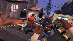 video game application screenshot, video games, Team Fortress 2, Pyro (character), Engineer (character)