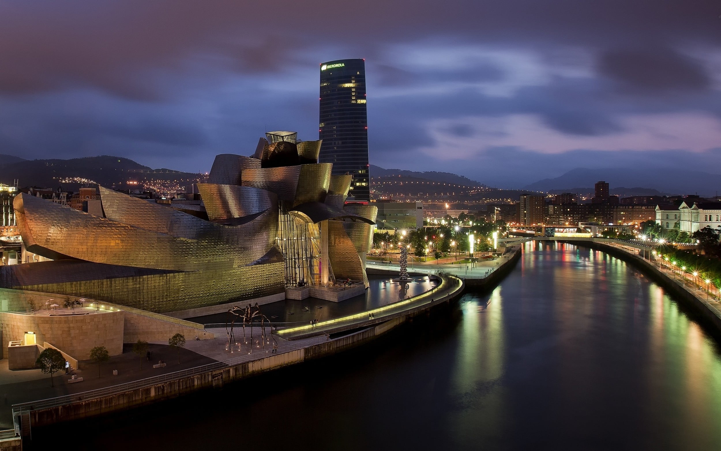 Guggenheim Museum, Bilbao, landscape, Bilbao, Spain, museum
