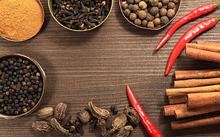 assorted herbs and spices HD wallpaper