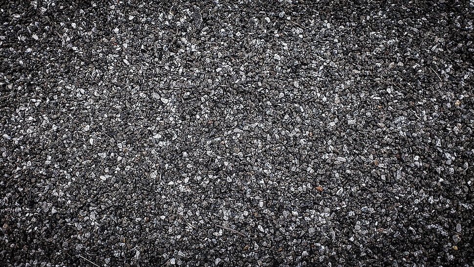 black and white area rug, monochrome, rock, CGI HD wallpaper