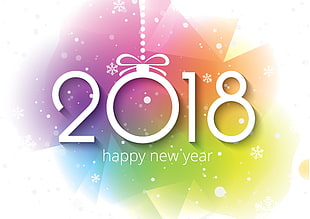2018 happy new year text HD wallpaper