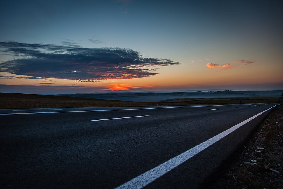 gray concrete road HD wallpaper